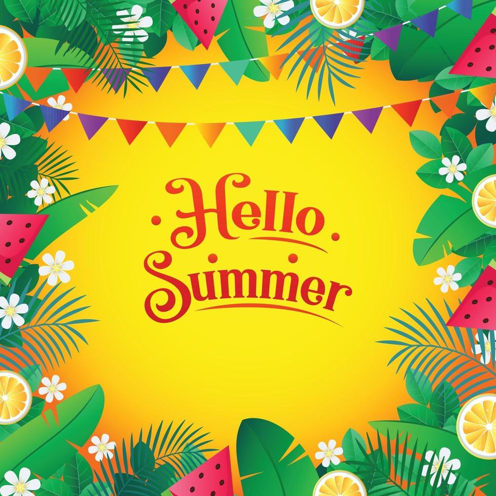 Hello Summer Background vector