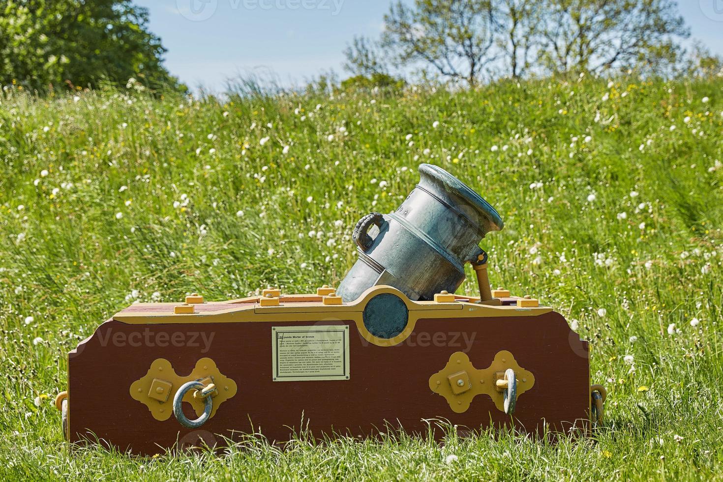 Old bronze cannon on rampart in city Fredericia Denmark photo