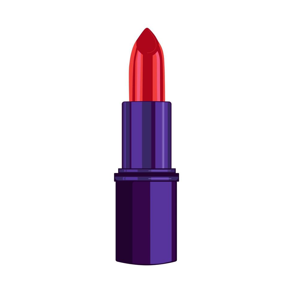 lápiz labial rojo sobre un fondo blanco. ilustración vectorial. diseño para la industria de la belleza, publicidad, pegatinas, impresión vector