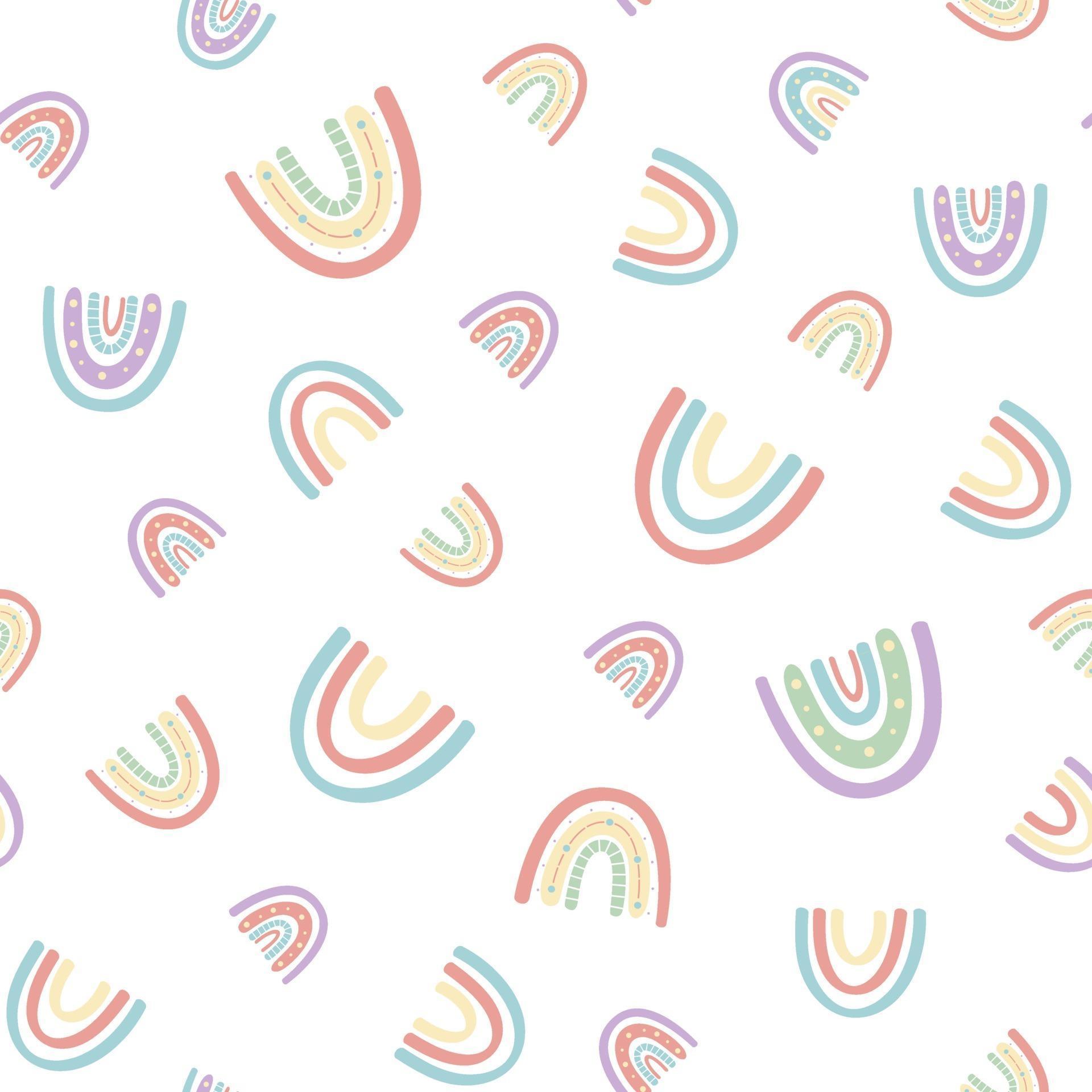 .Abstract rainbow seamless pattern. pattern in muted pastel colors