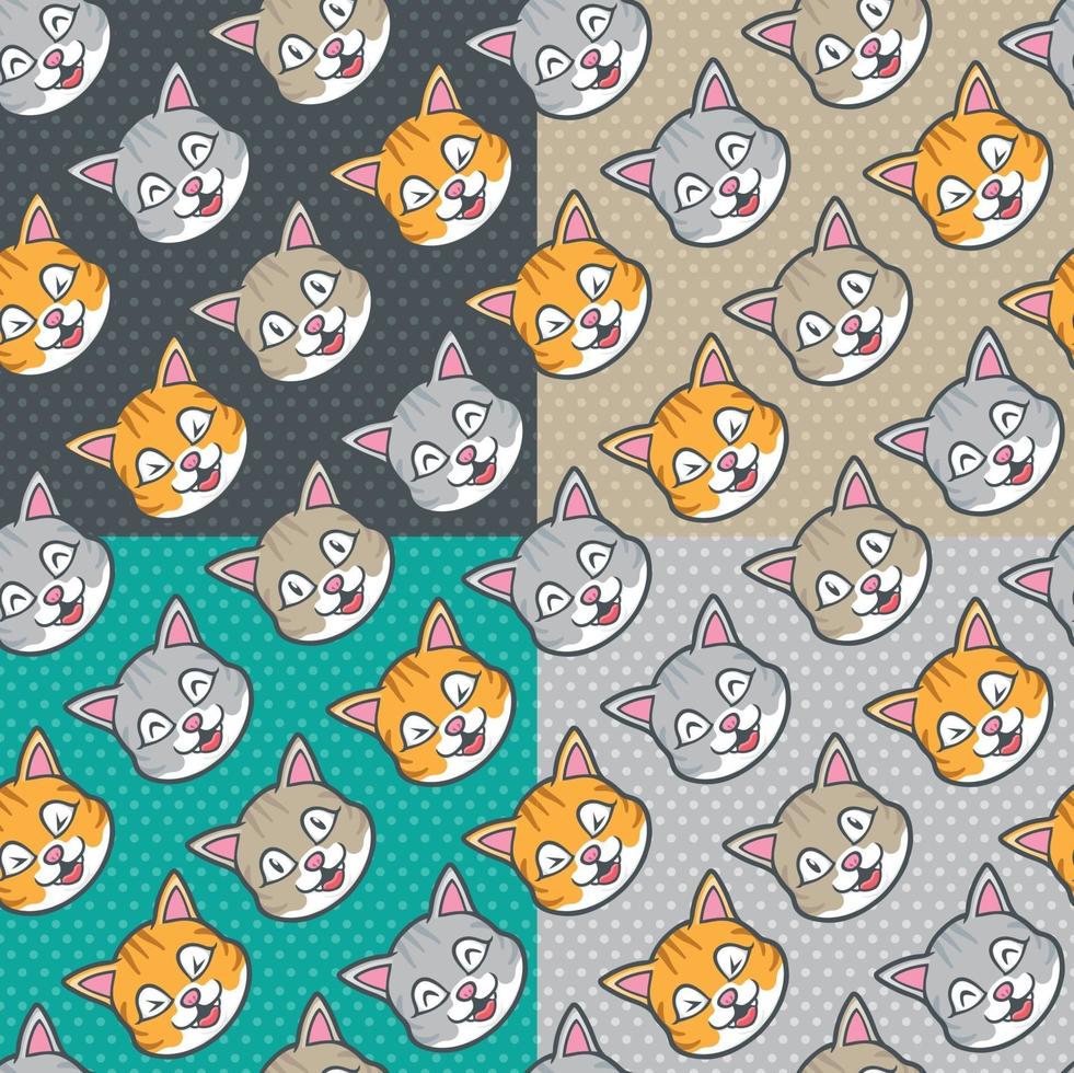 cute cats seamless pattern illustration vector
