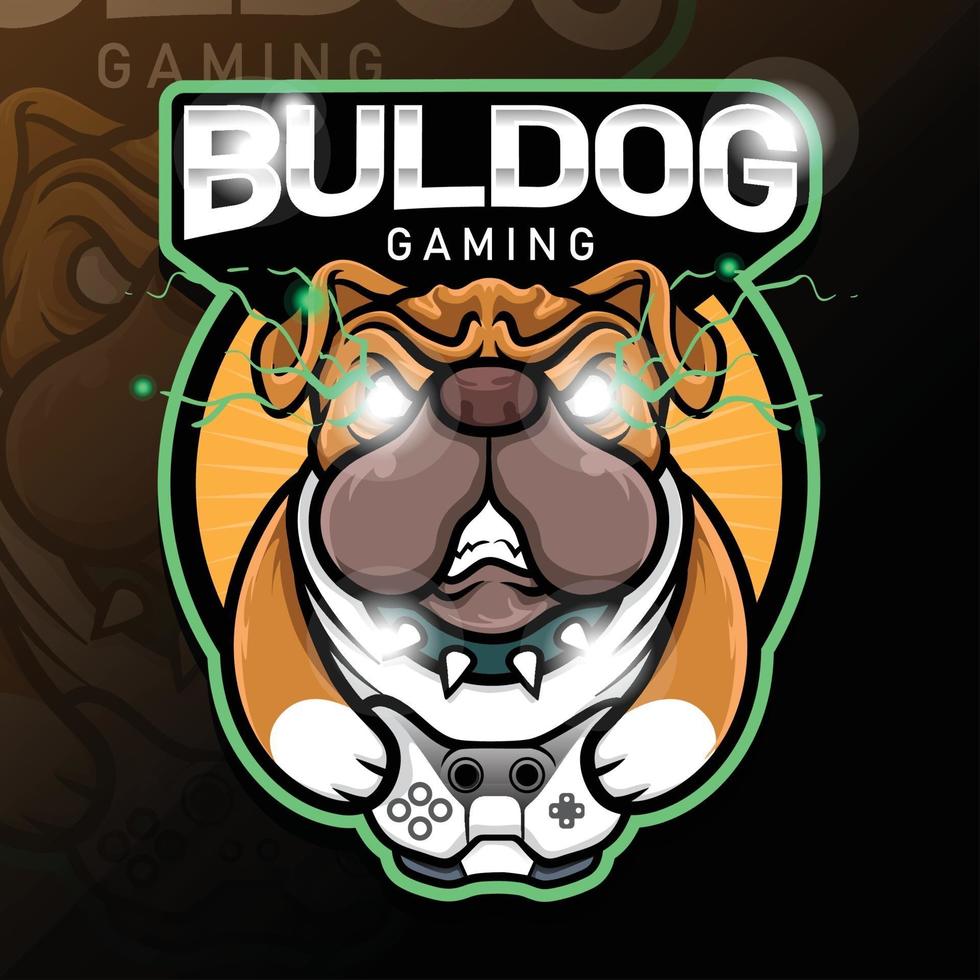 stock vector angry buldog gaming esport logo template