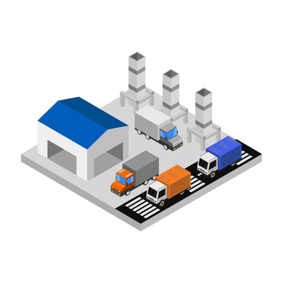 Isometric Industry On White Background vector