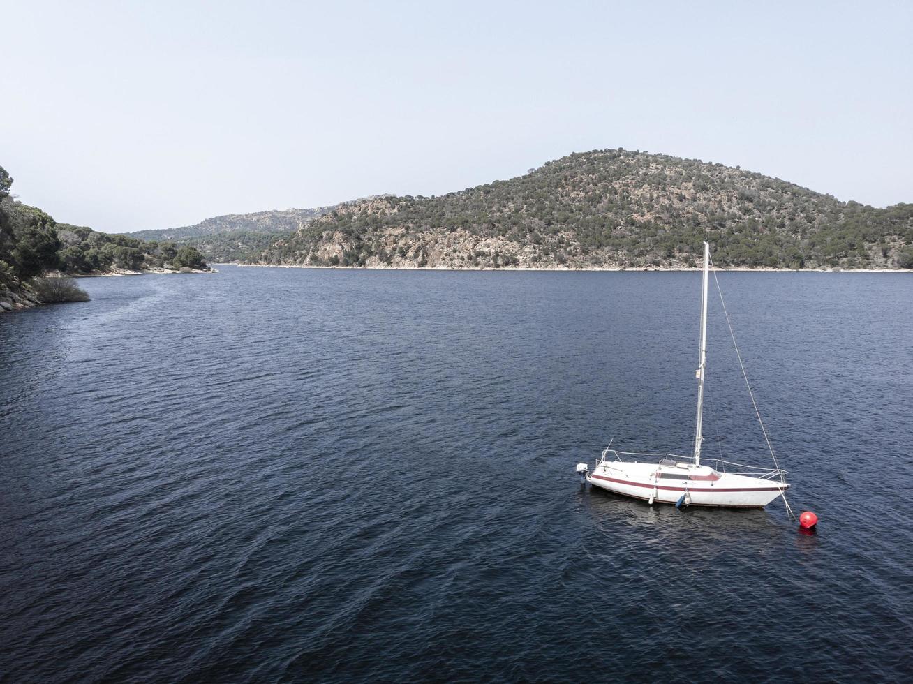 Transport concept with sailboat aerial view photo