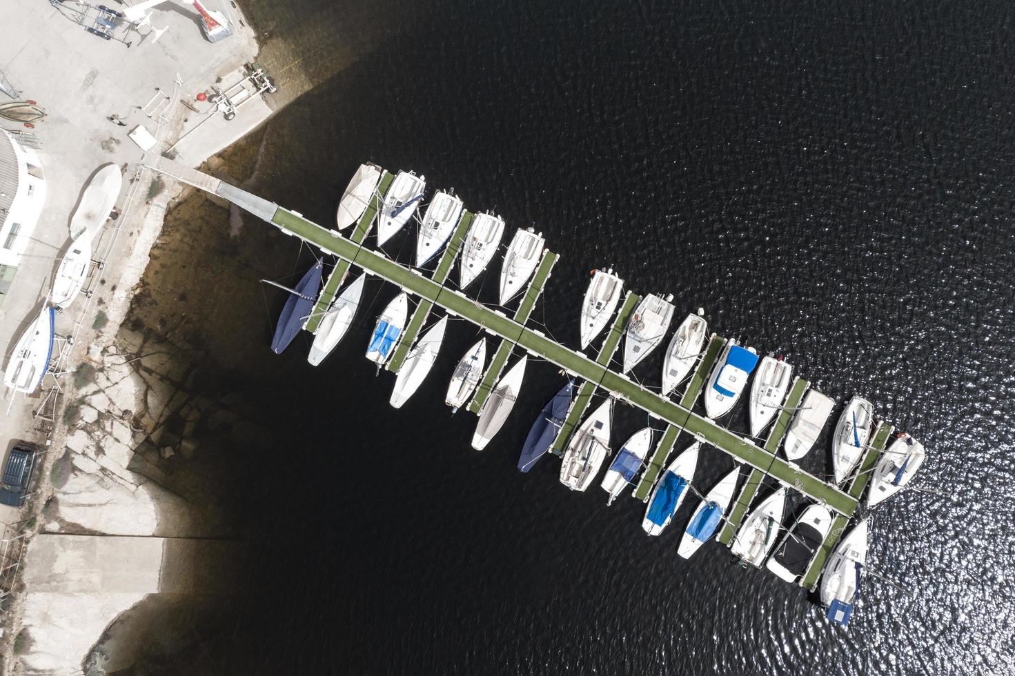 Transport concept with boats in harbor photo