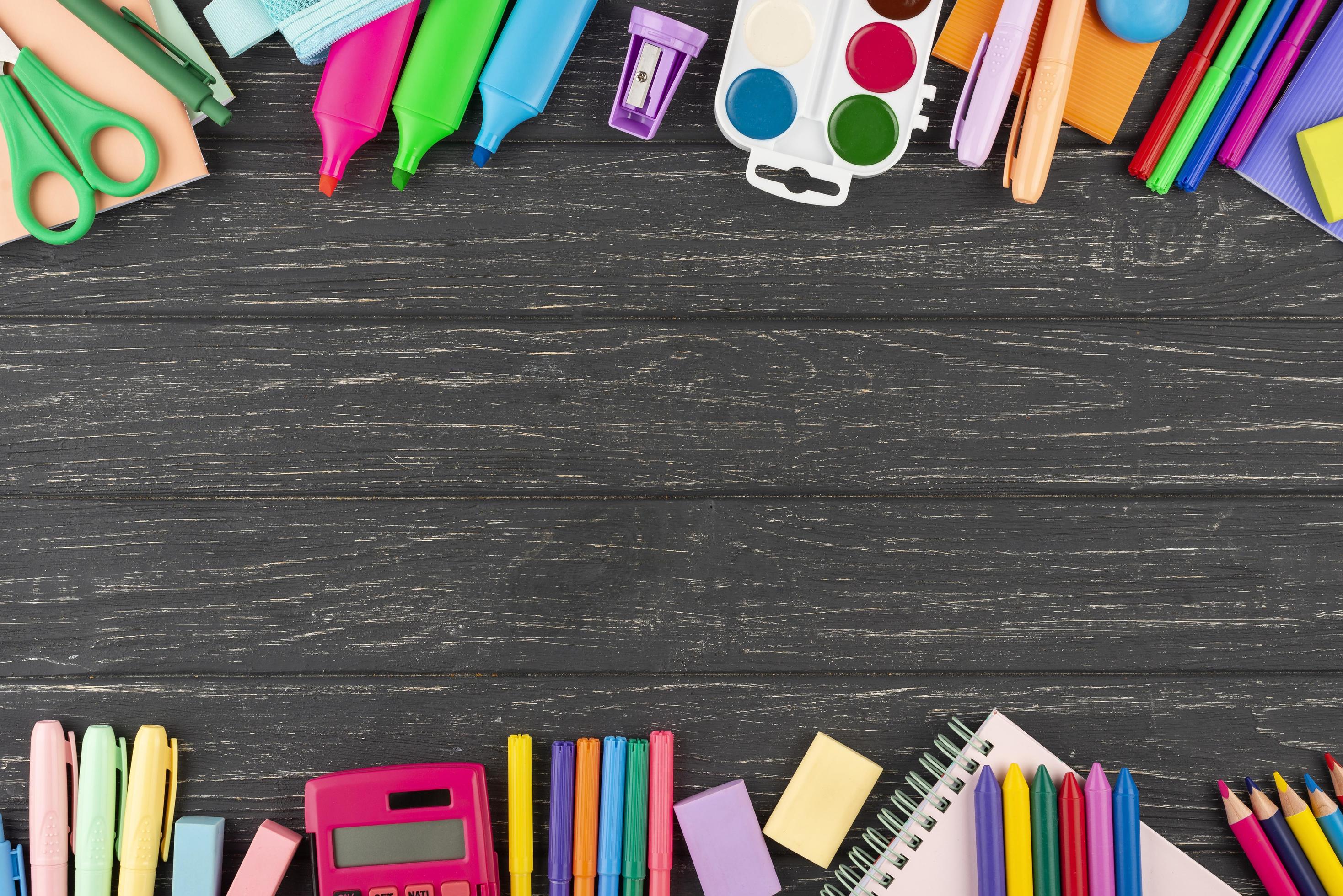 Back to school background with school supplies background 2420847 Stock
