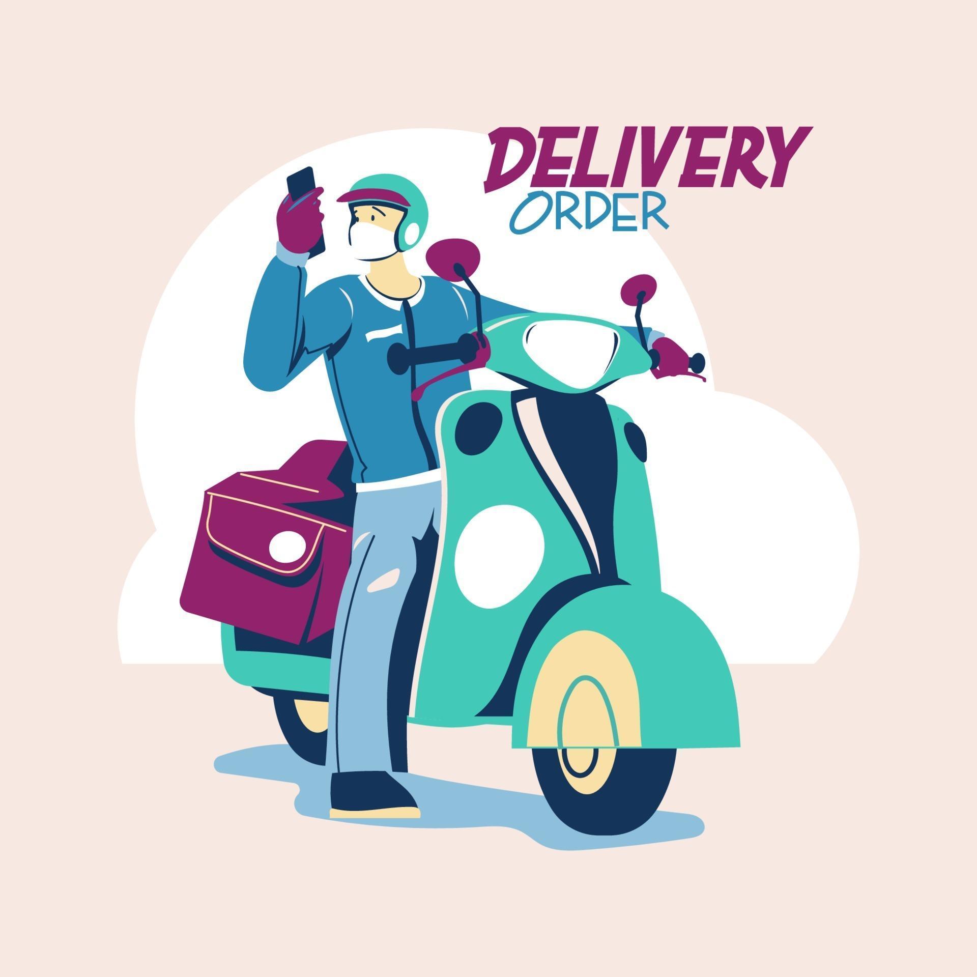 Courier Safe Food and Grocery Delivery at Home during Coronavirus