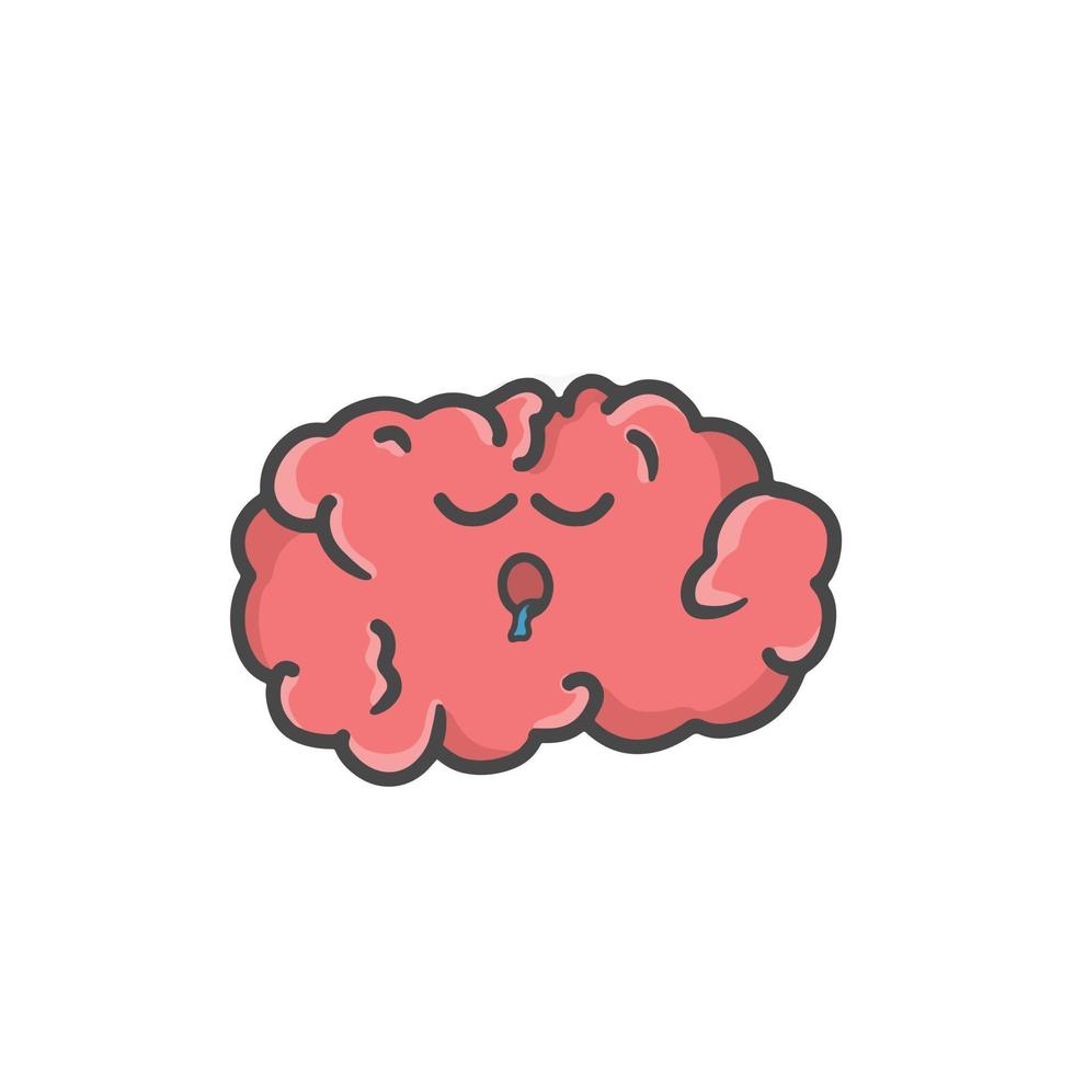 Cute Brain Character Flat Cartoon Vector Template Design Illustration ...