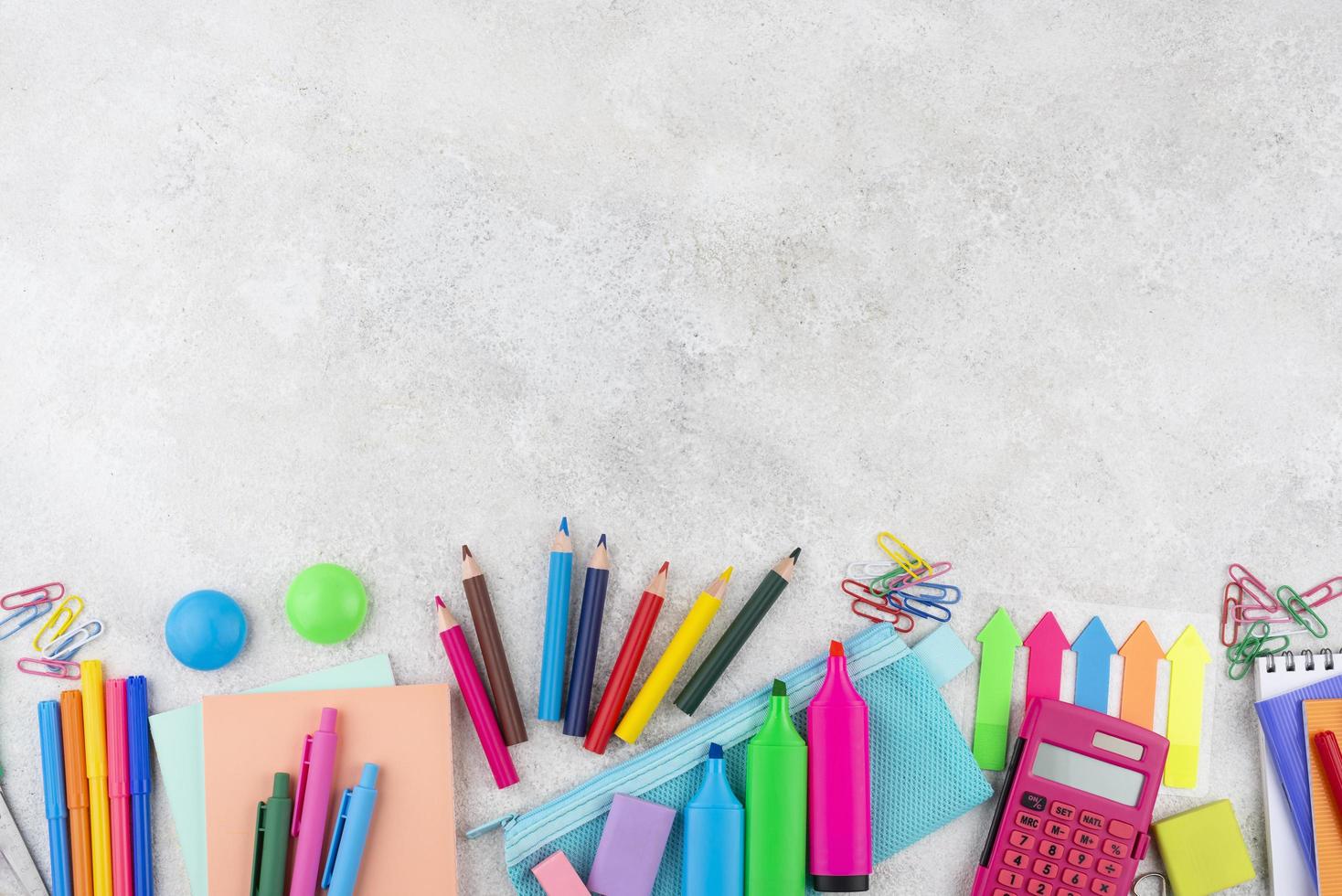 Back to school background with school supplies background photo