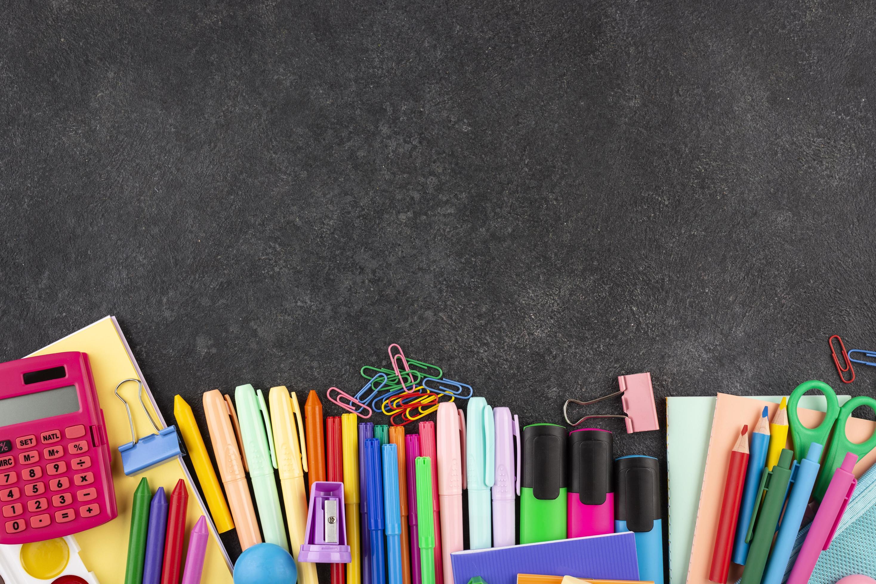 Back to school background with school supplies background 2420937 Stock
