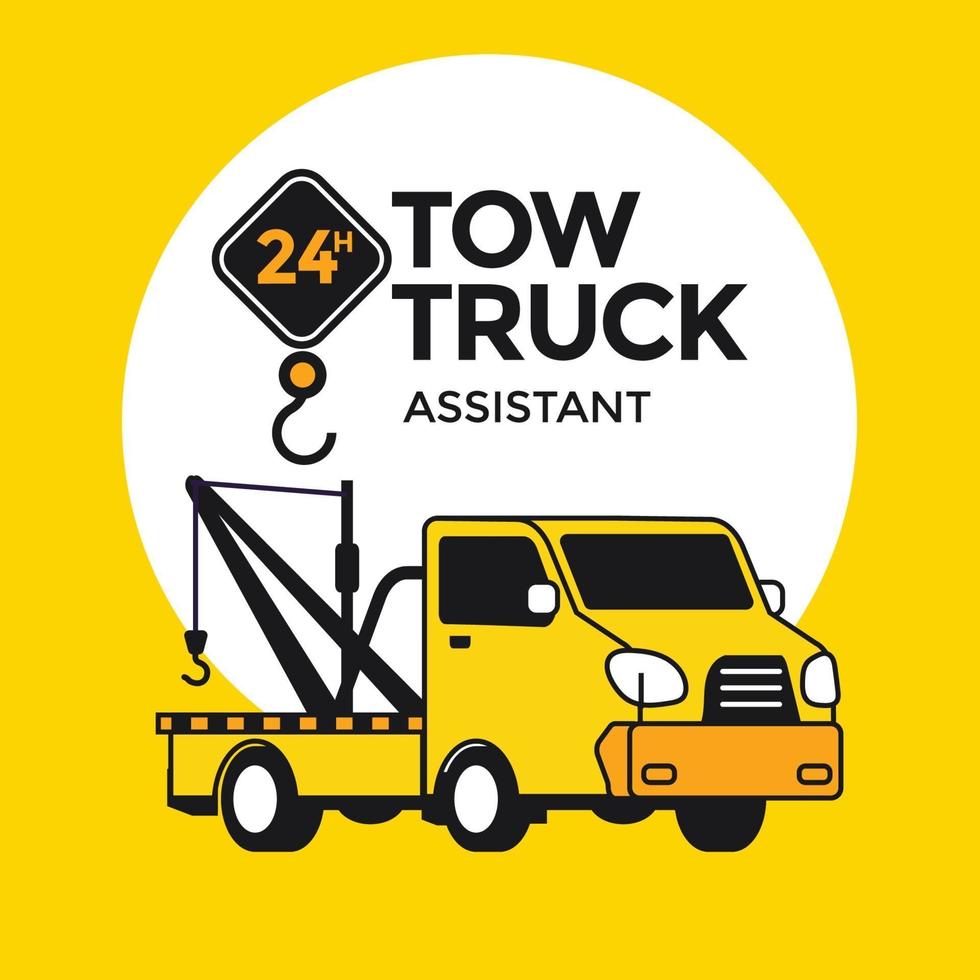 Car Towing Service Mobile Application Concept vector