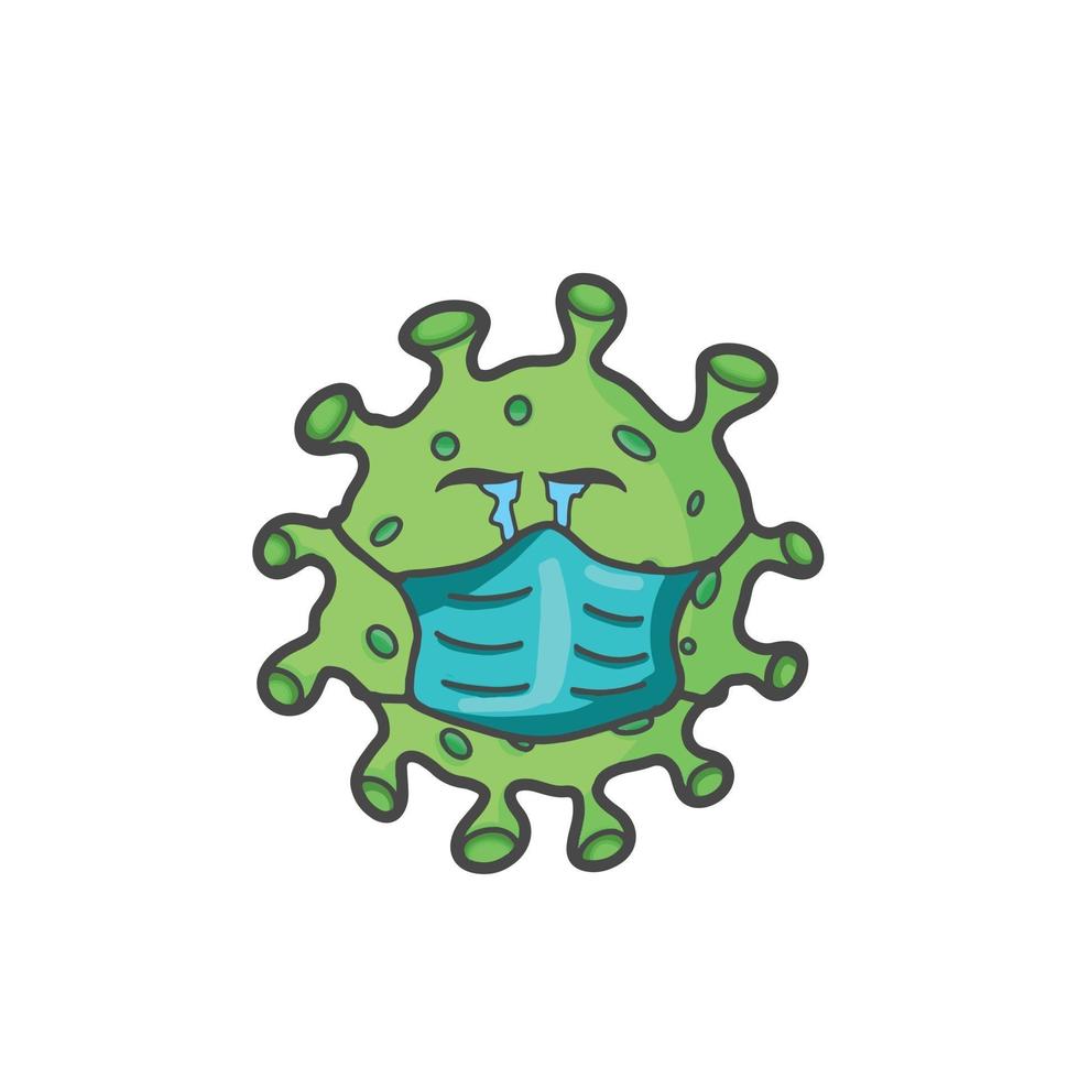 Cute Corona Virus Character Flat Cartoon Vector Template Design ...