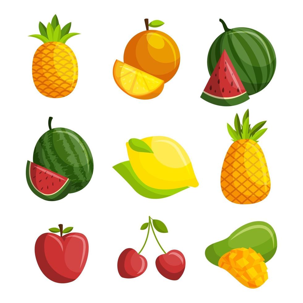 Summer Fruit Icon Set vector