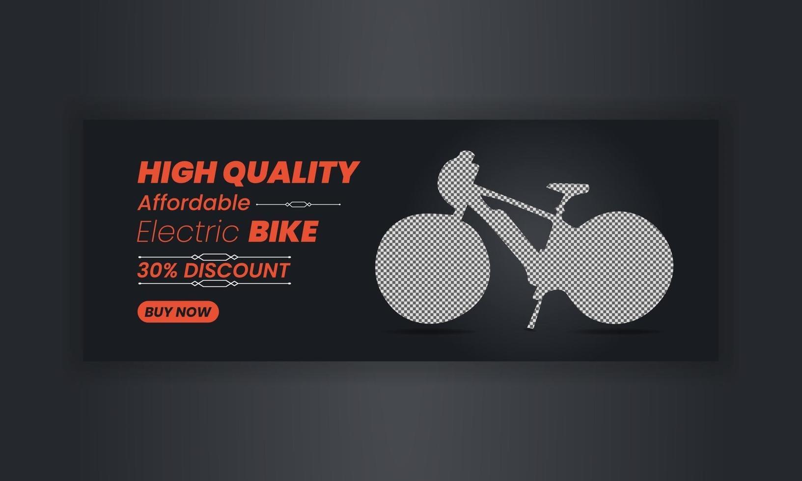 banner de plantilla de promoción de bicicleta eléctrica y portada para diseño de publicaciones en redes sociales marketing empresarial marketing digital vector