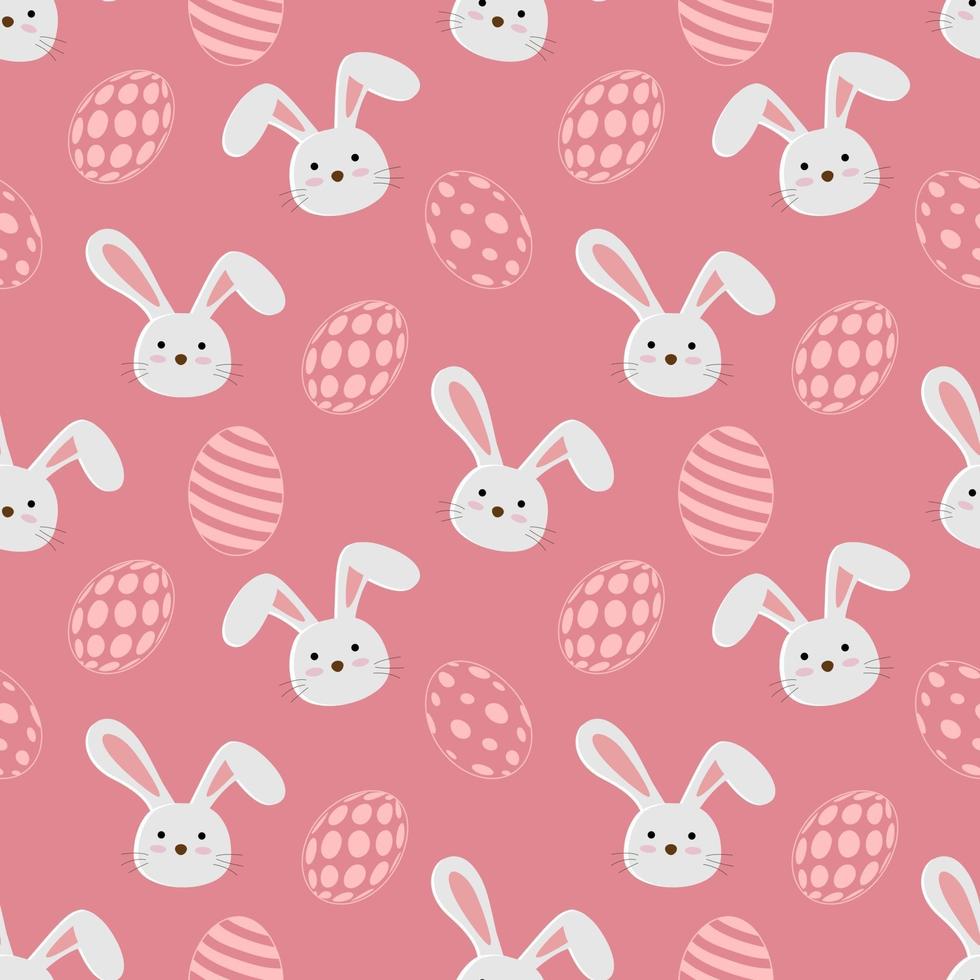 Cute cartoon characters of bunnies seamless pattern, for Easter holiday, celebrate party, print or wrapping paper vector