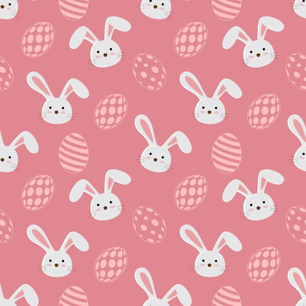 Cute cartoon characters of bunnies seamless pattern, for Easter holiday, celebrate party, print or wrapping paper vector