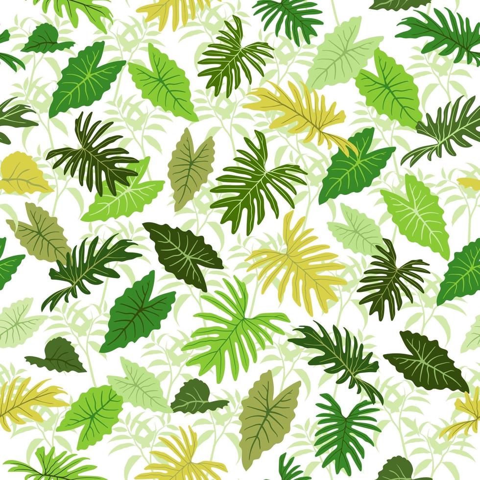 Tropical colorful leaves seamless pattern for fabric textile apparel or all print vector