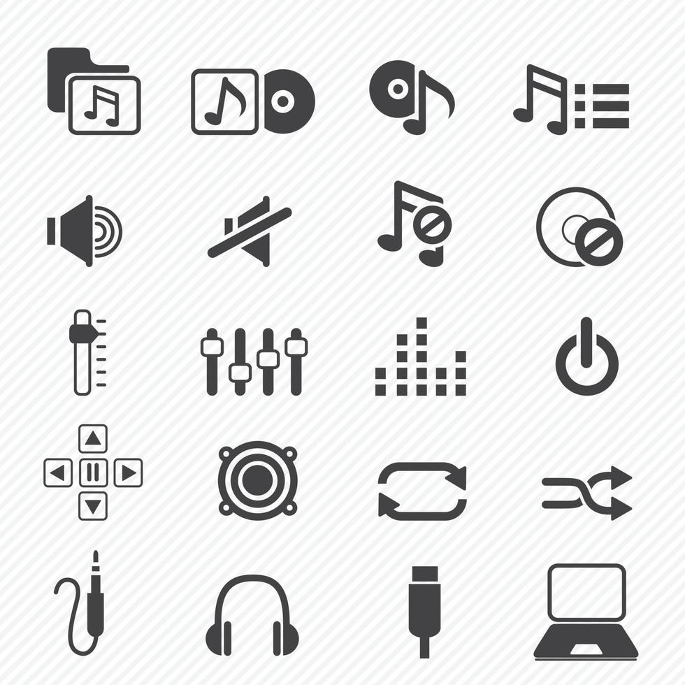 iconos de la música establecer ilustración vector