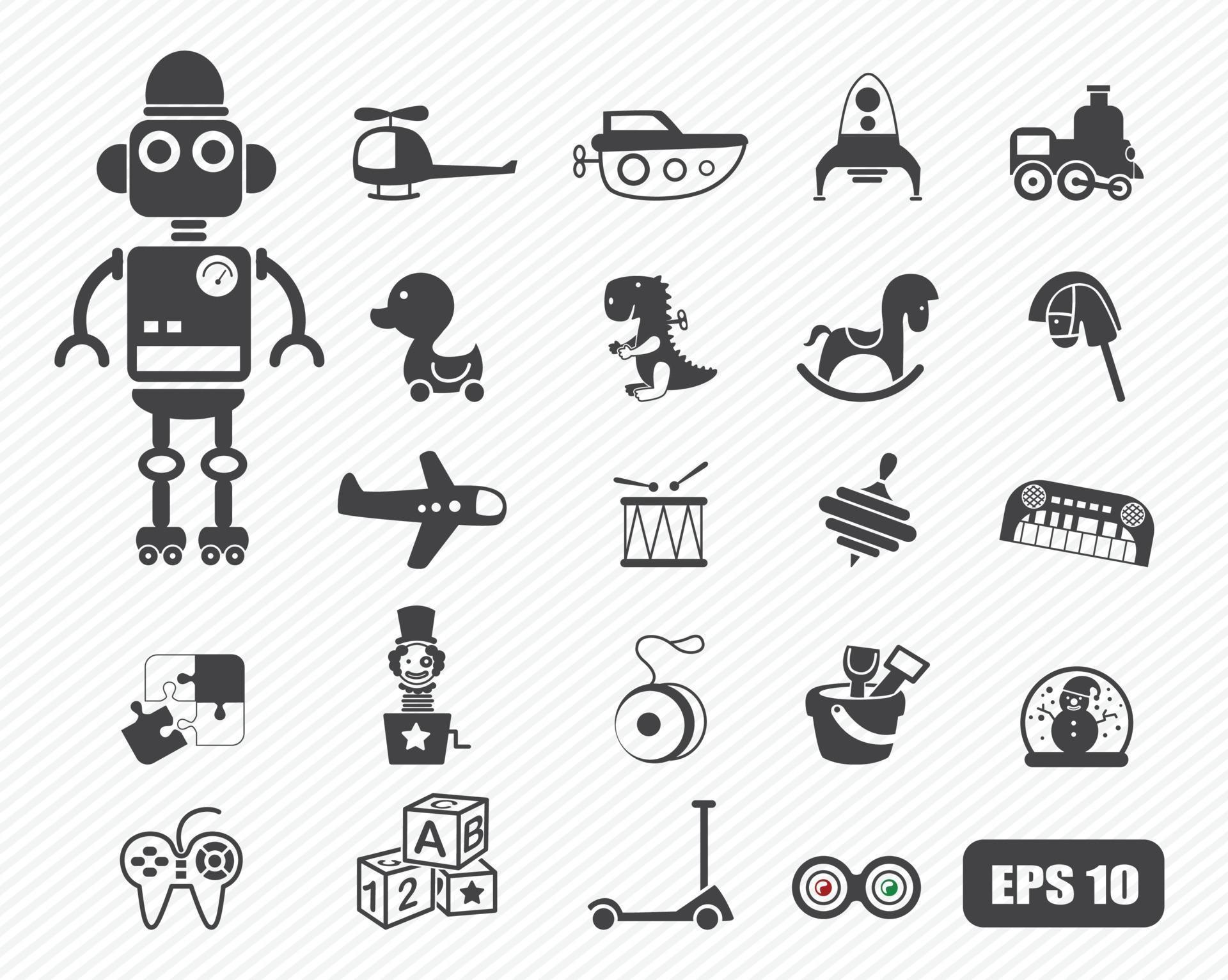 Toys icon set illustration 2421703 Vector Art at Vecteezy