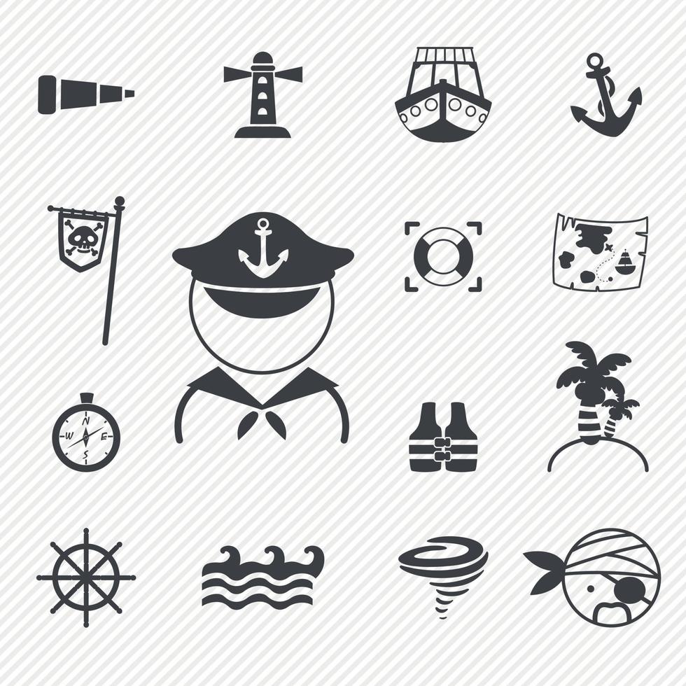 conjunto de iconos de piratas vector