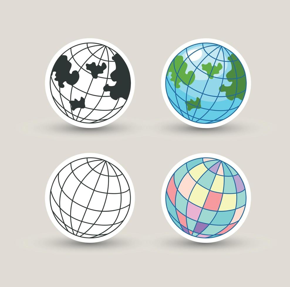 Globe icon illustration on white background vector