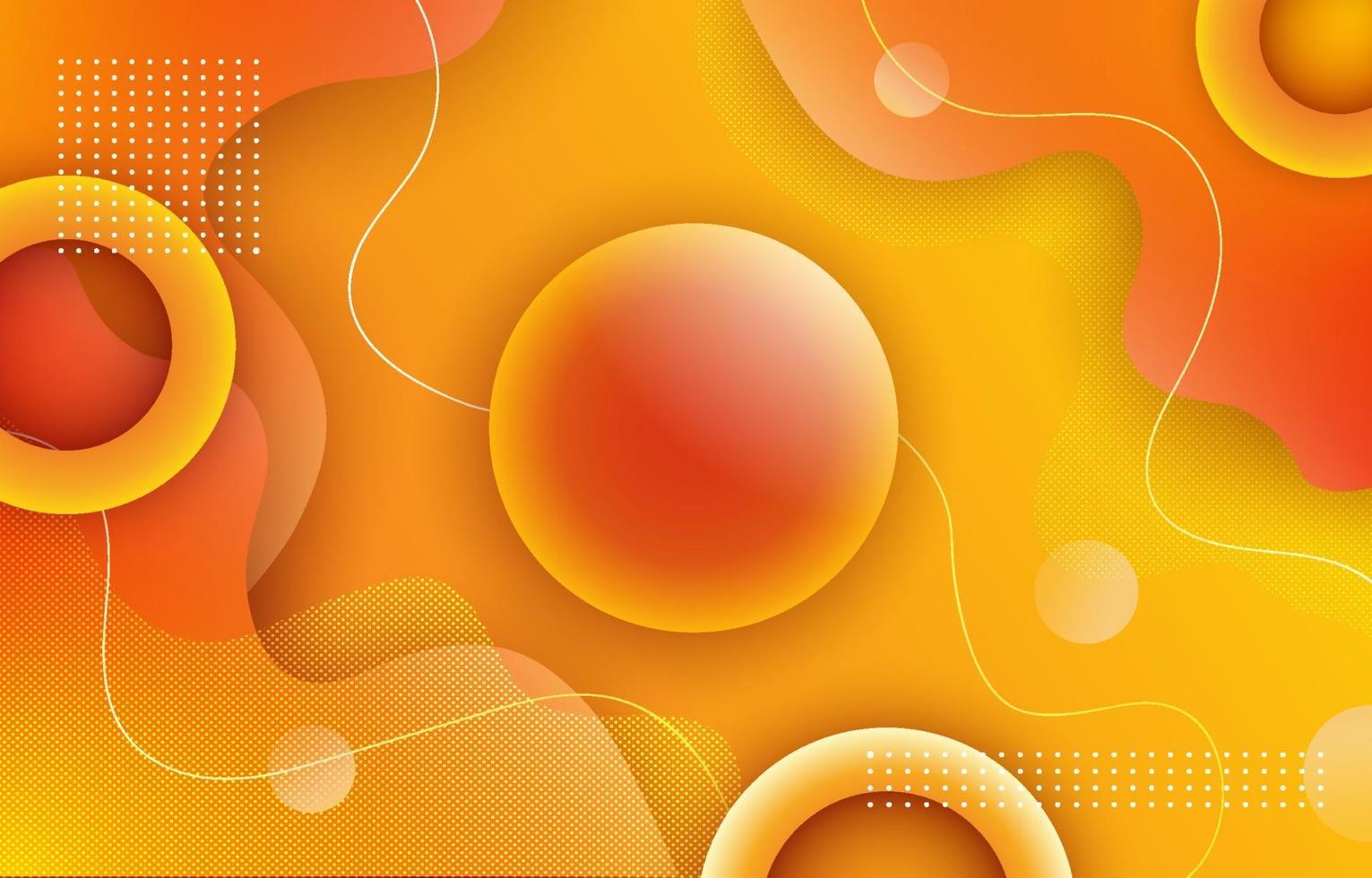 3D Yellow Ball Bubble Liquid Background vector