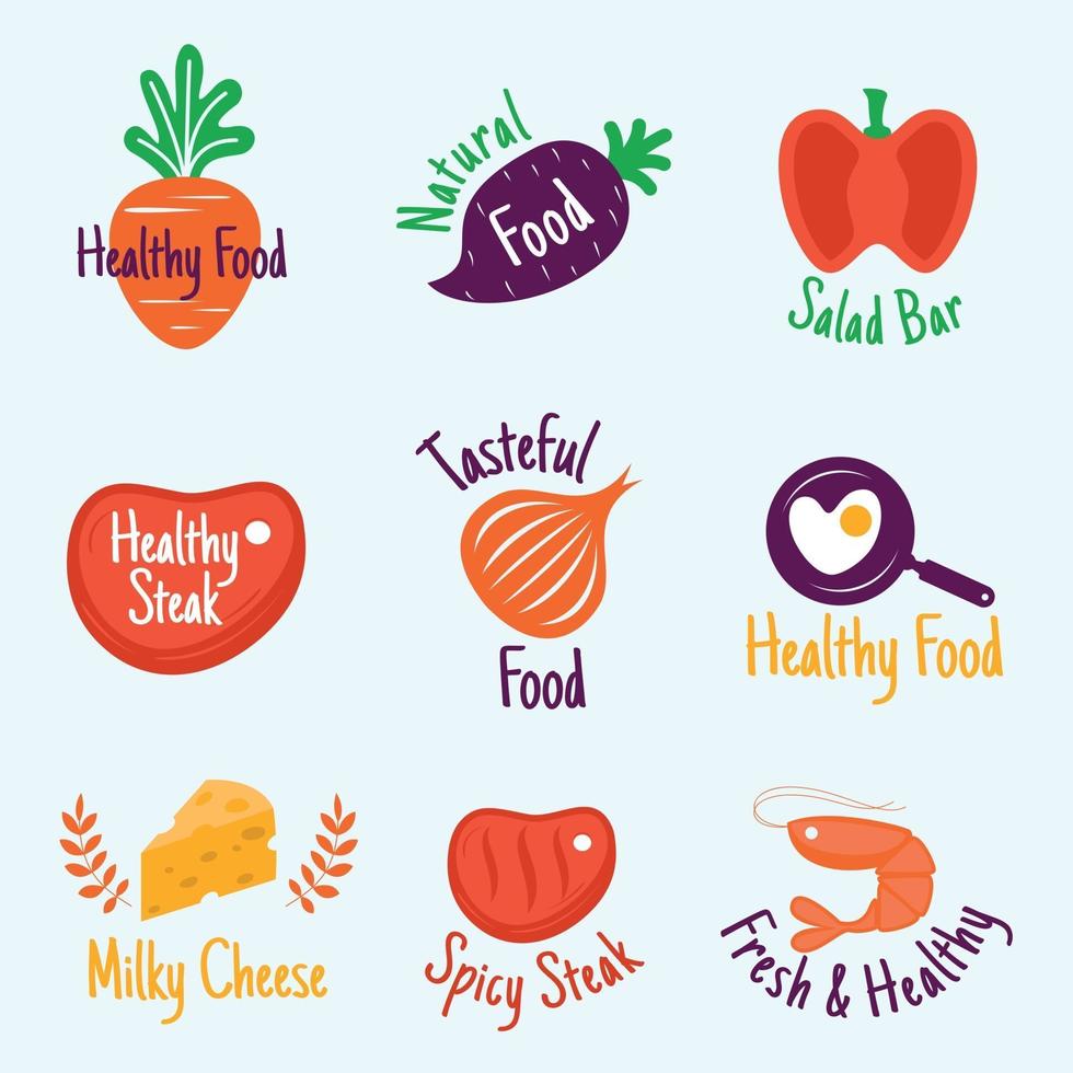 Healthy Food Logo Collection vector