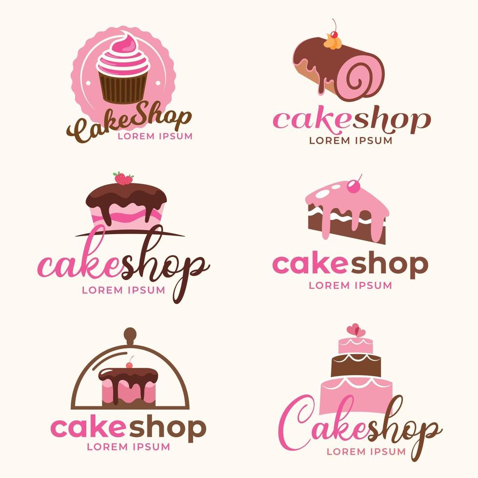 Cake Logo Design Collection vector