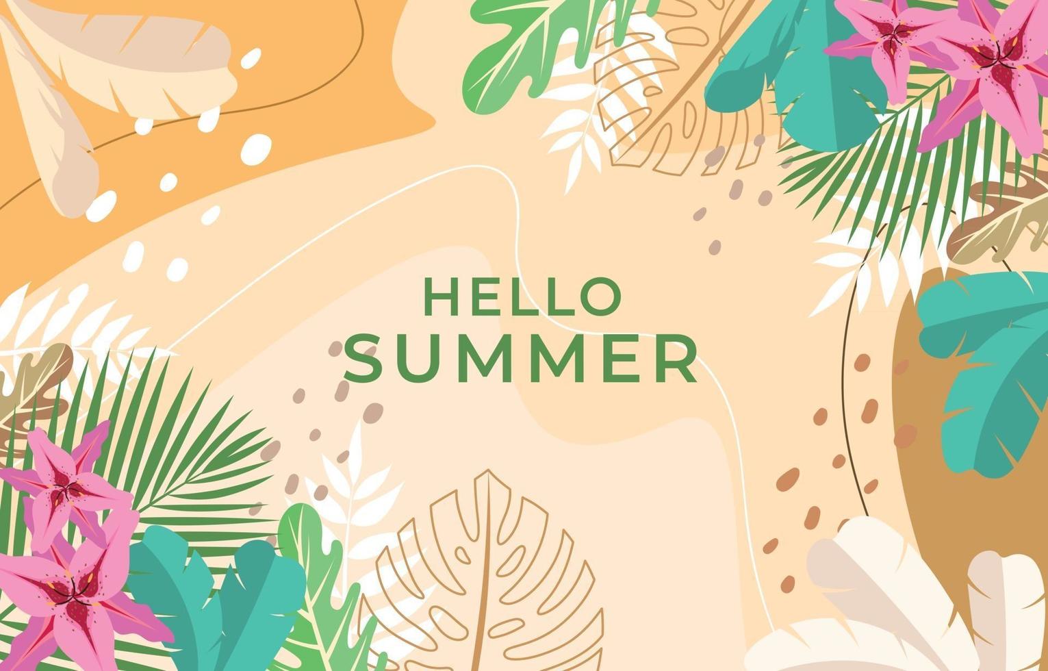 Summer Tropical Floral Background vector