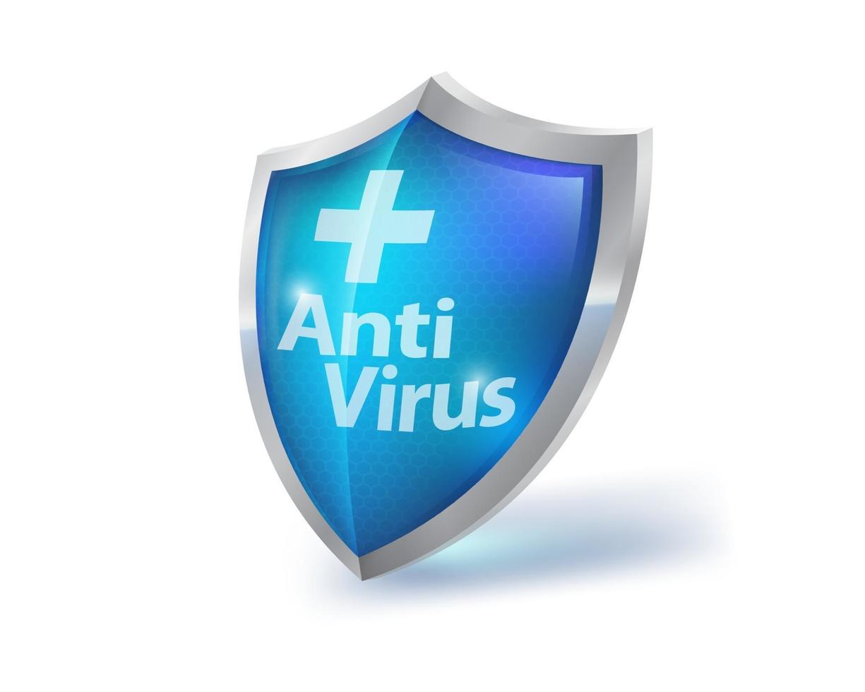 escudo de vidrio antivirus vector