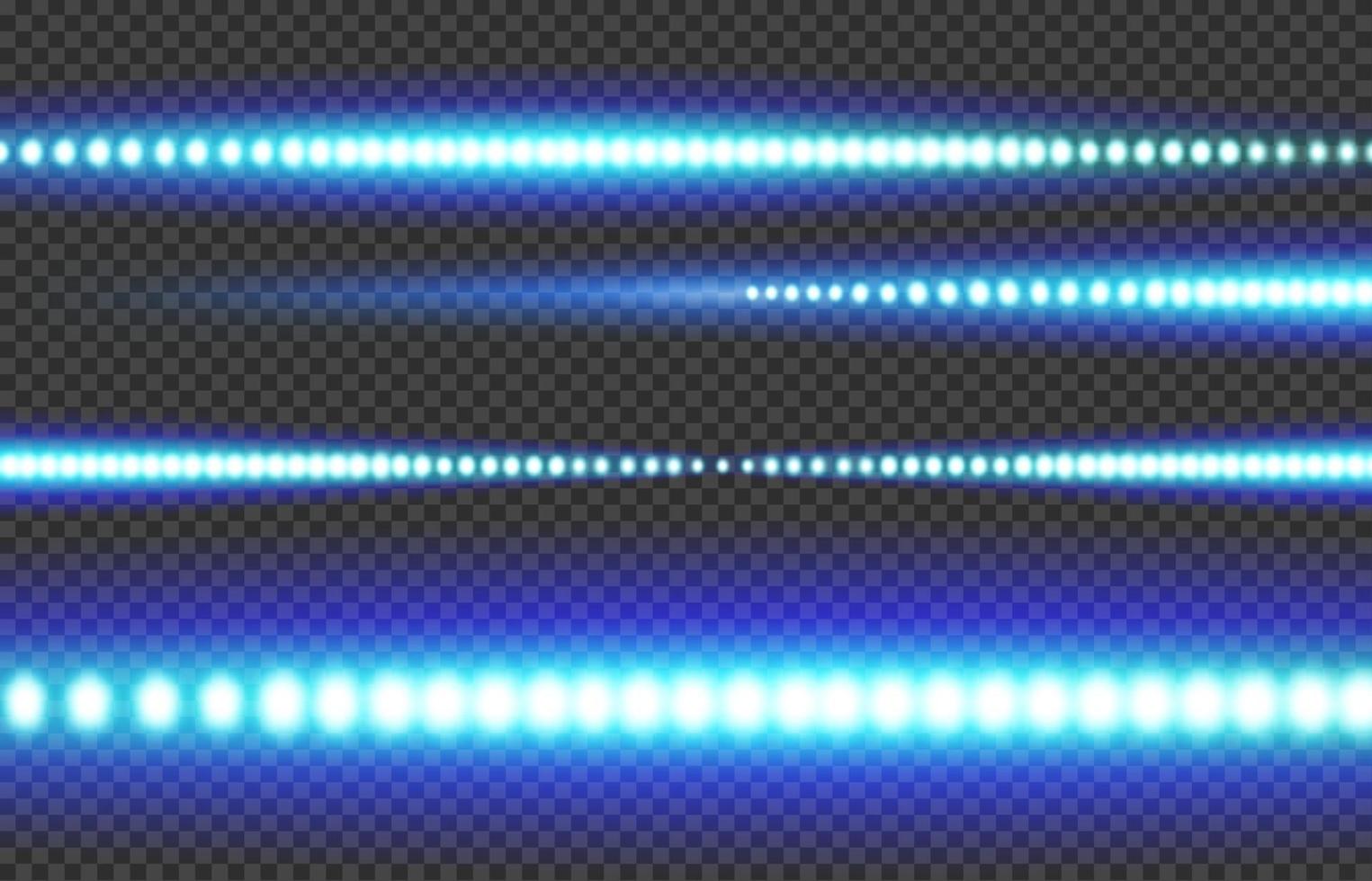 Blue white glowing LED light strip vector