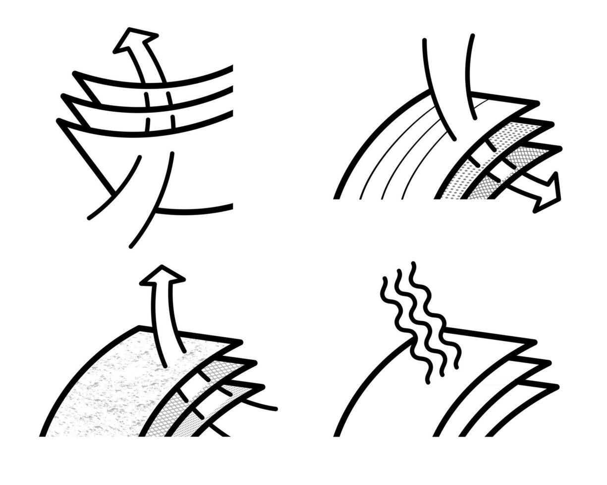 conjunto de iconos de almohadilla absorbente vector