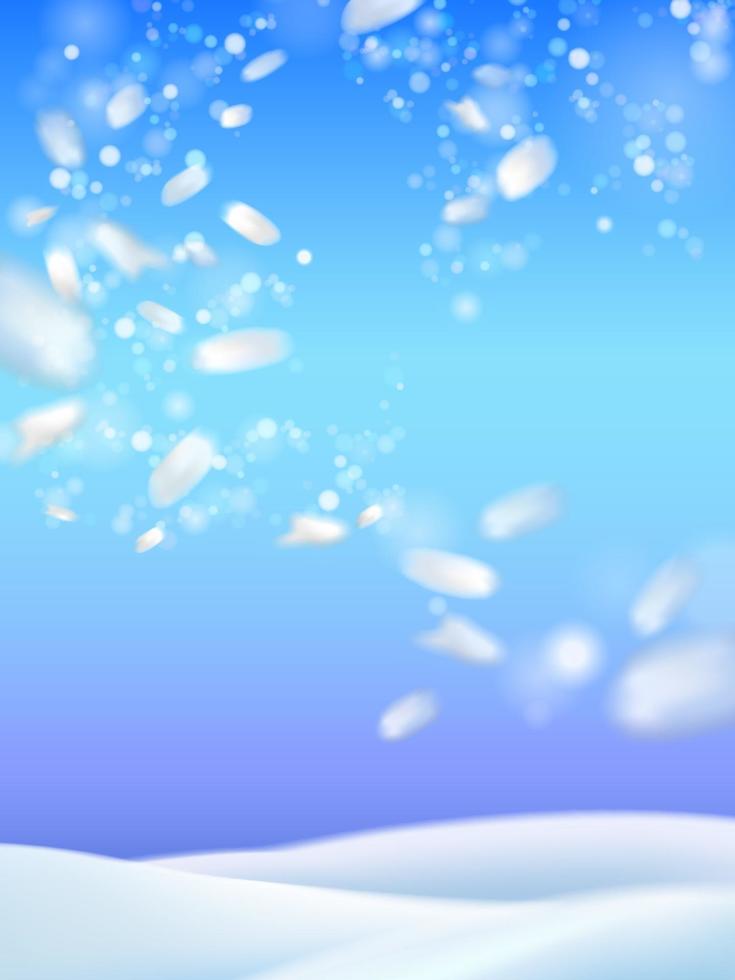 Snowfall winter background vector