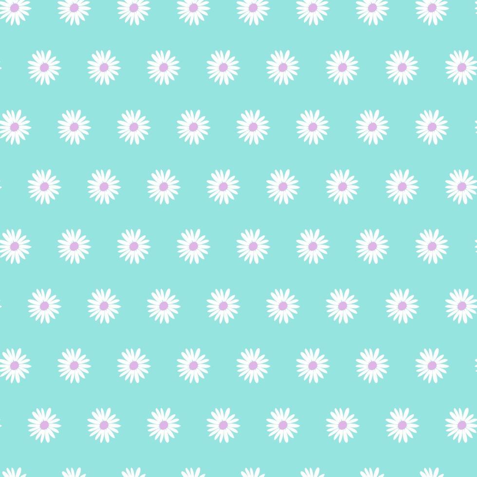 Seamless Floral Pattern With Chamomile Flowers On Blue Background Vector design Illustration Wedding invitation card