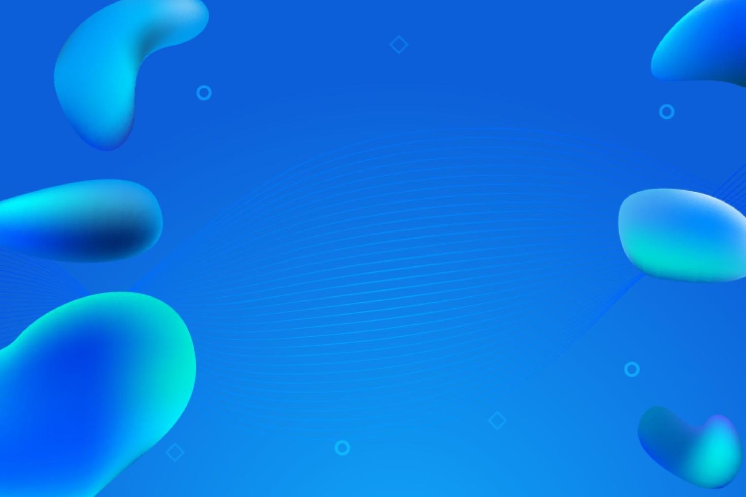 Abstract blue background with fluid shapes vector