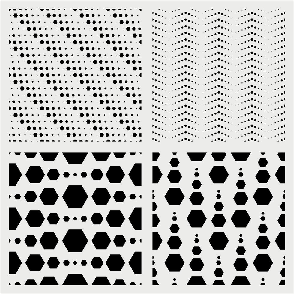 Seamless Hexagon Pattern set vector
