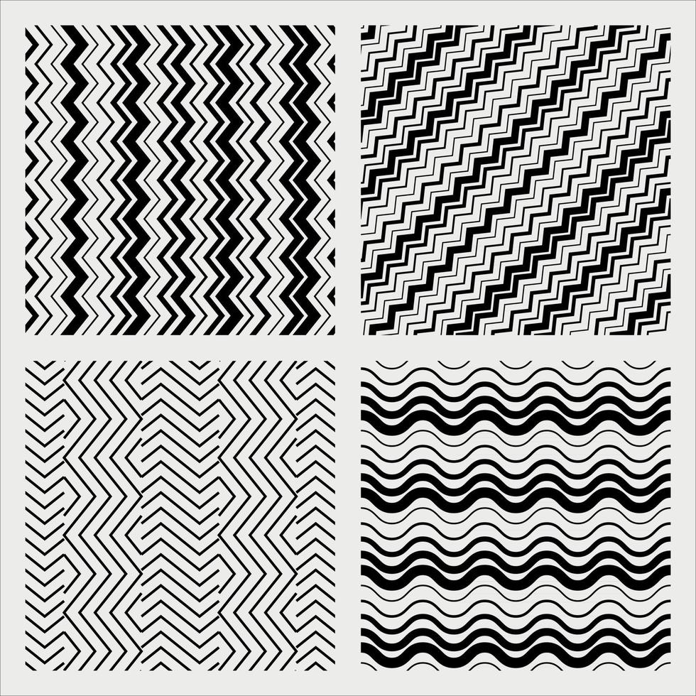 conjunto de patrones en zigzag vector