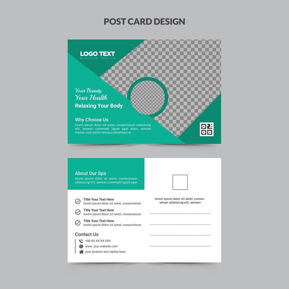 Day Spa Postcard Template Design vector