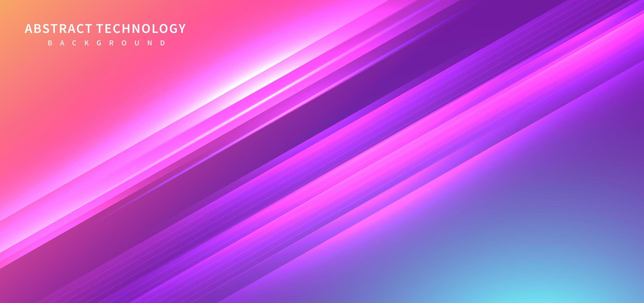 Technology futuristic background striped lines with light effect on pink and blue background vector