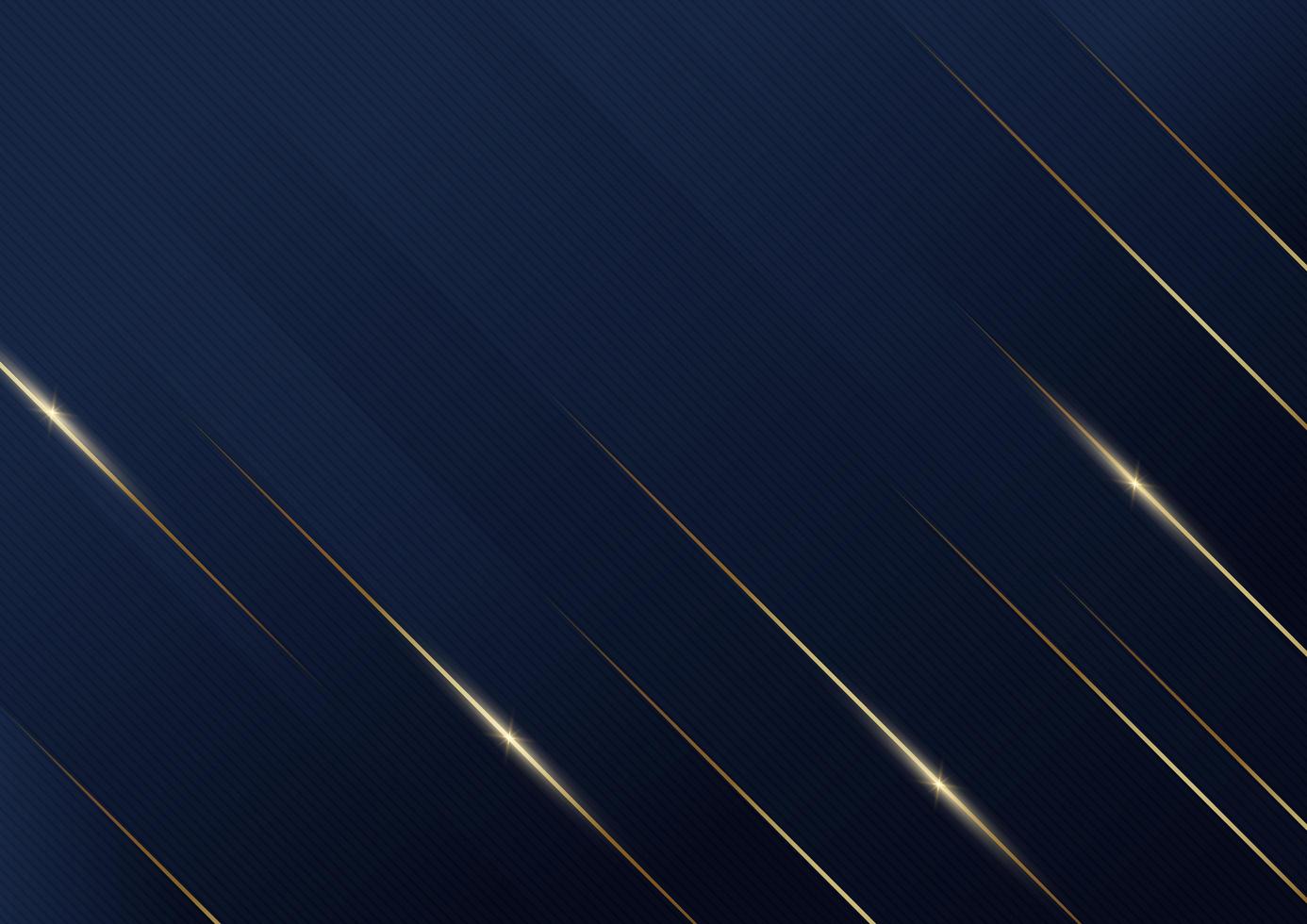 Abstract template blue geometric diagonal background with golden line Luxury style vector