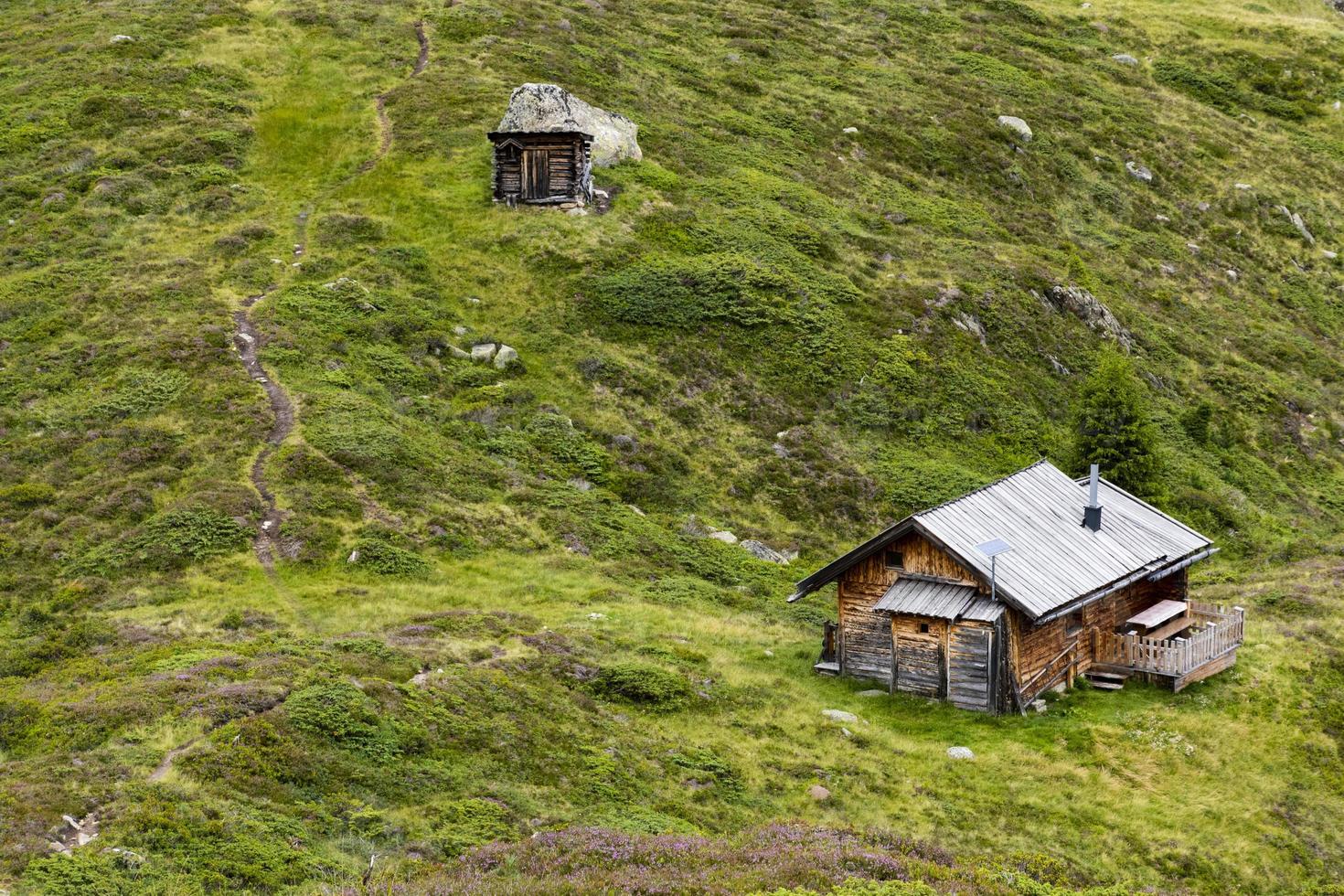 Wooden hut in the Austrian Alps photo