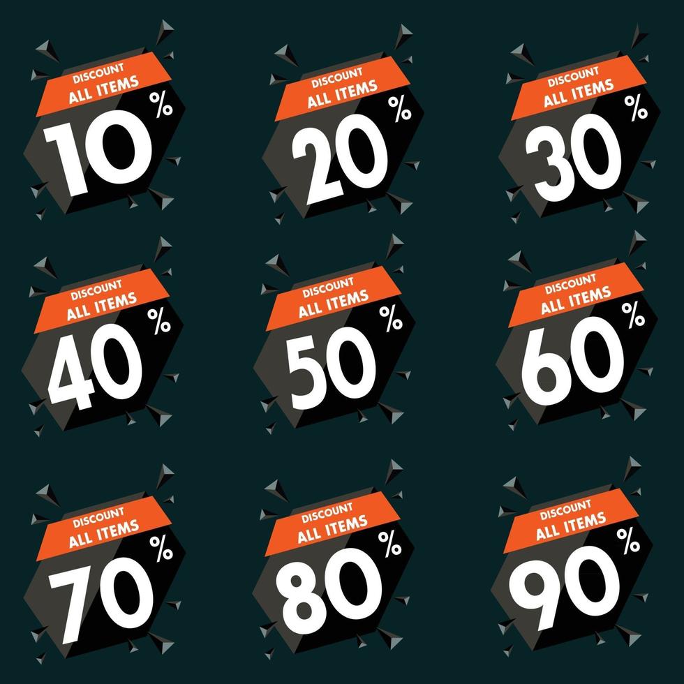 Discount icon set vector