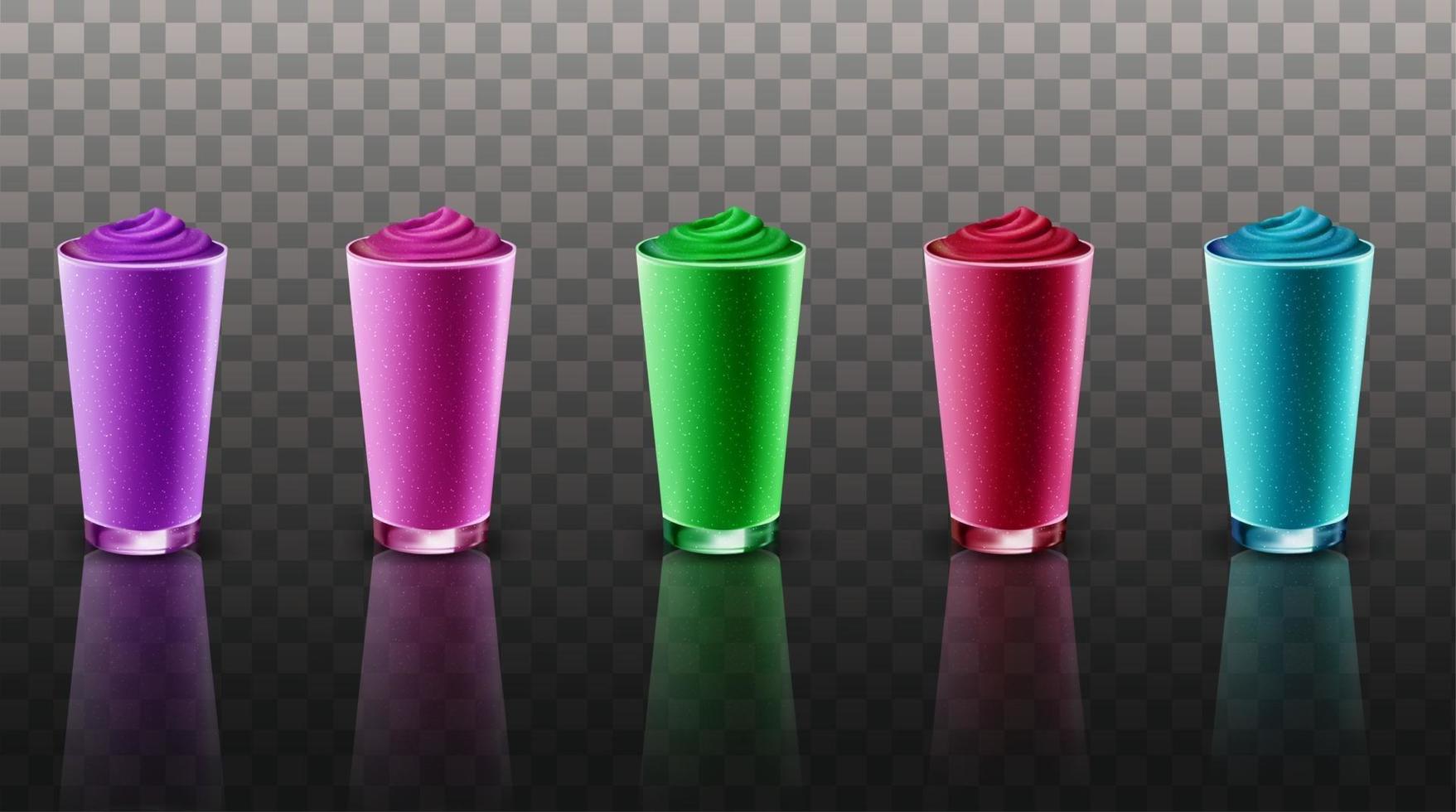 smoothie in glass cup set vector