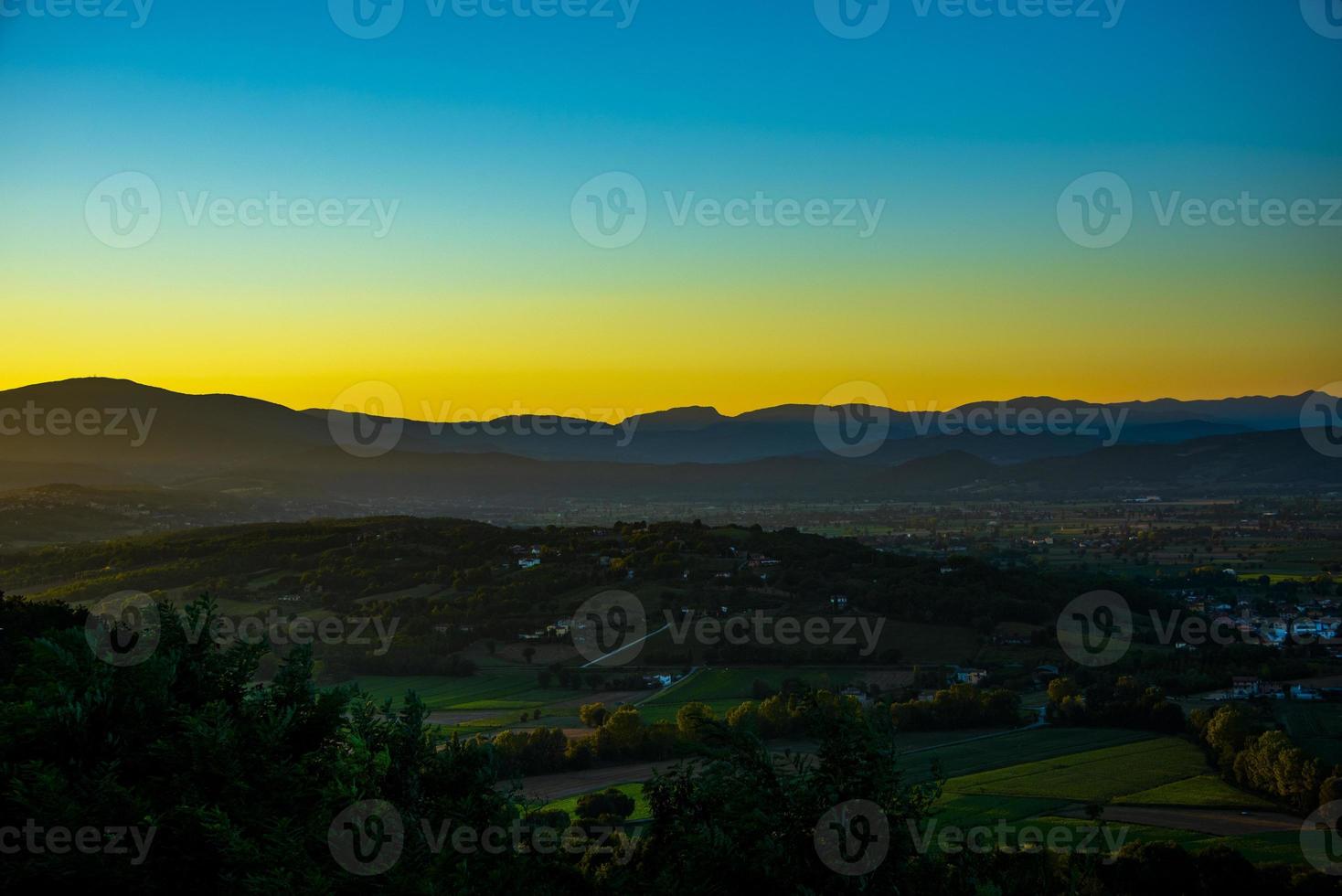 Panorama from Citerna at sunset photo