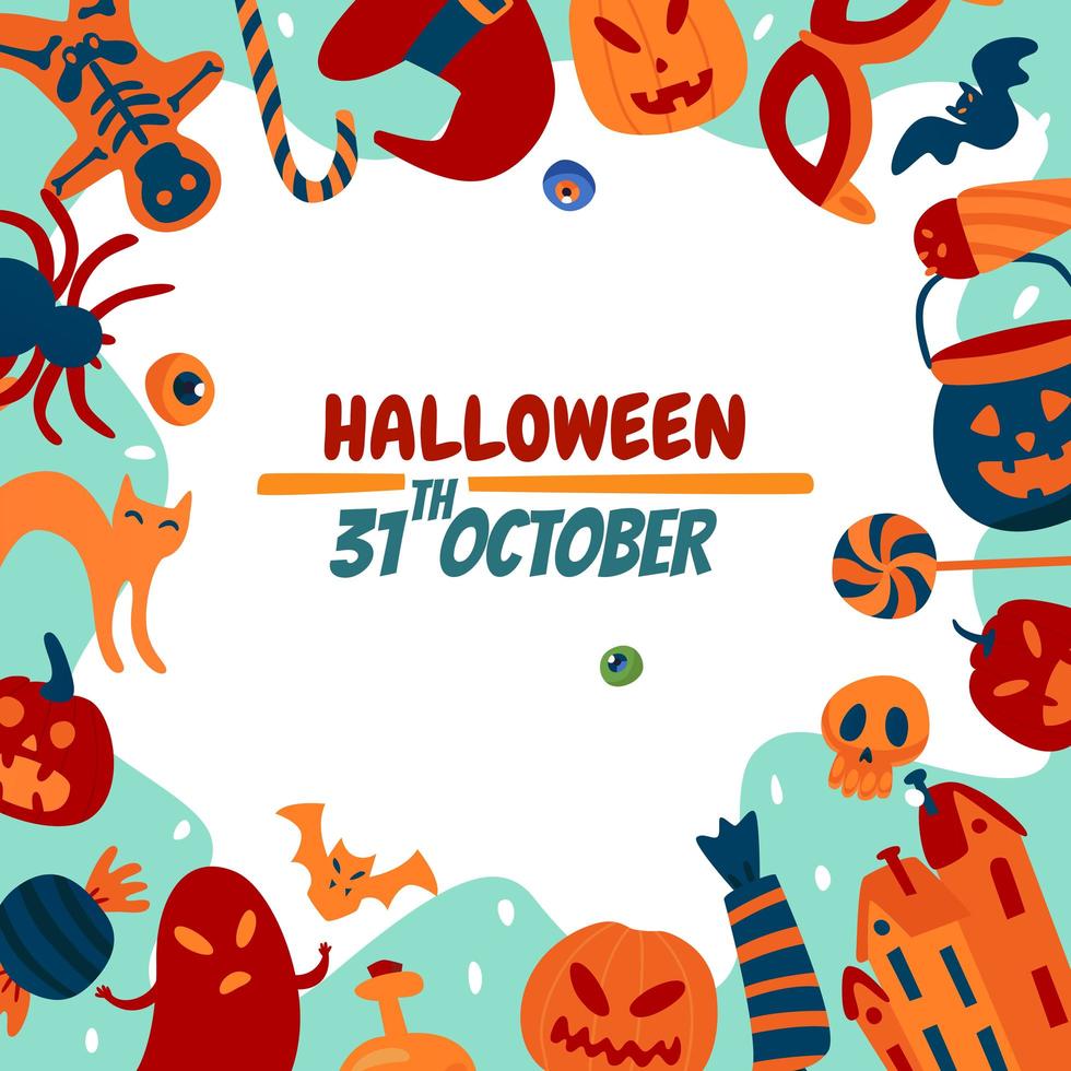 Halloween Soon Flat Background Vector Illustration