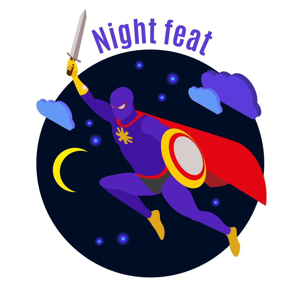 Super Hero Night Activity Illustration Vector Illustration