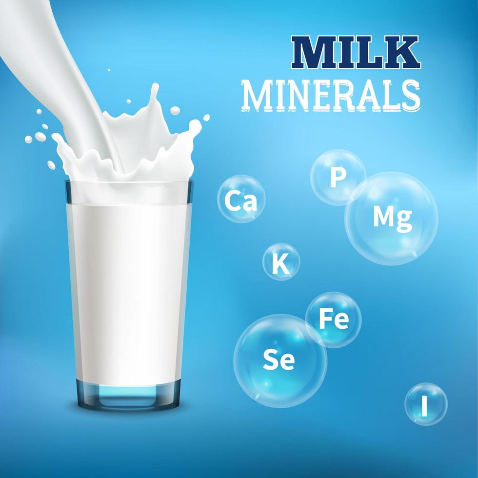 Milk Realistic Advertising Vector Illustration