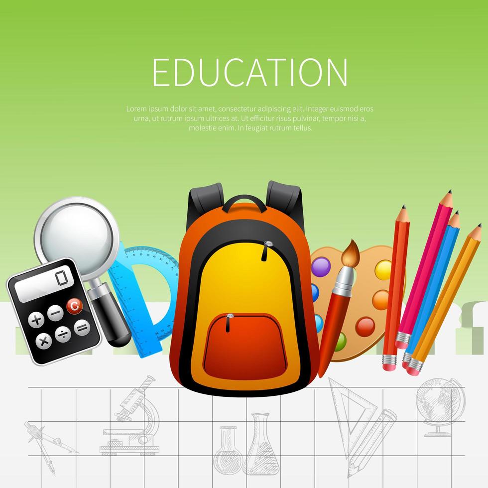 Education Realistic Poster Vector Illustration