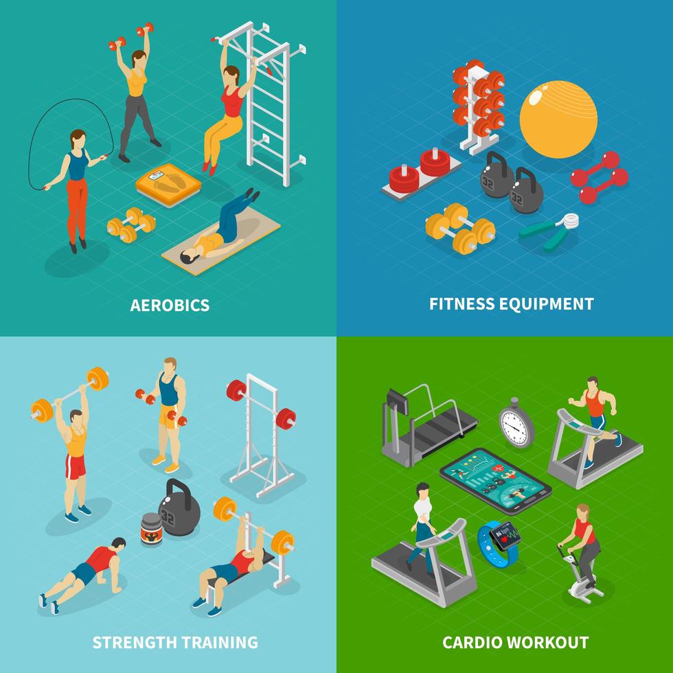 Workout Fitness Design Concept Vector Illustration