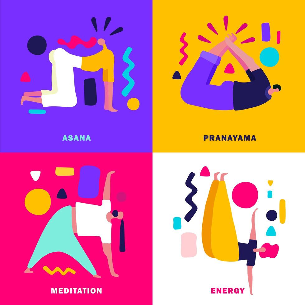 Yoga 2x2 Design Concept Vector Illustration